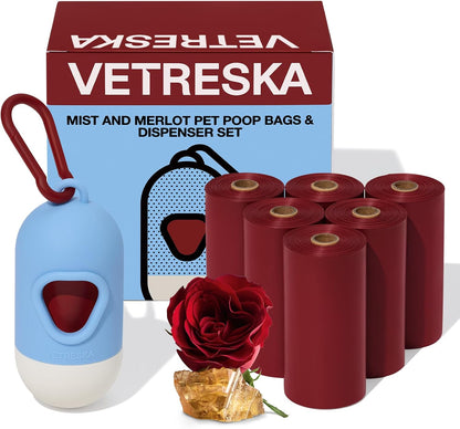 VETRESKA Dog Poop Bags Dispenser with Coffee Scented Waste Bags, Leak Proof, Extra Thick & Strong, 1 Holder and 105 Count Pet Poop Bags (7 Refill Rolls) for Dogs and Cats - Image 9