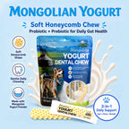 KIYOU Mongolian Yogurt for Dogs - Probiotic & Prebiotic Rich for Gut Health, Soft Honeycomb Shape for Gentle Dental Care, and Sensitive Gums (Chew - Long Type) - Image 9