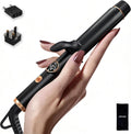 ORYNNE mini travel curling iron front view in rose gold