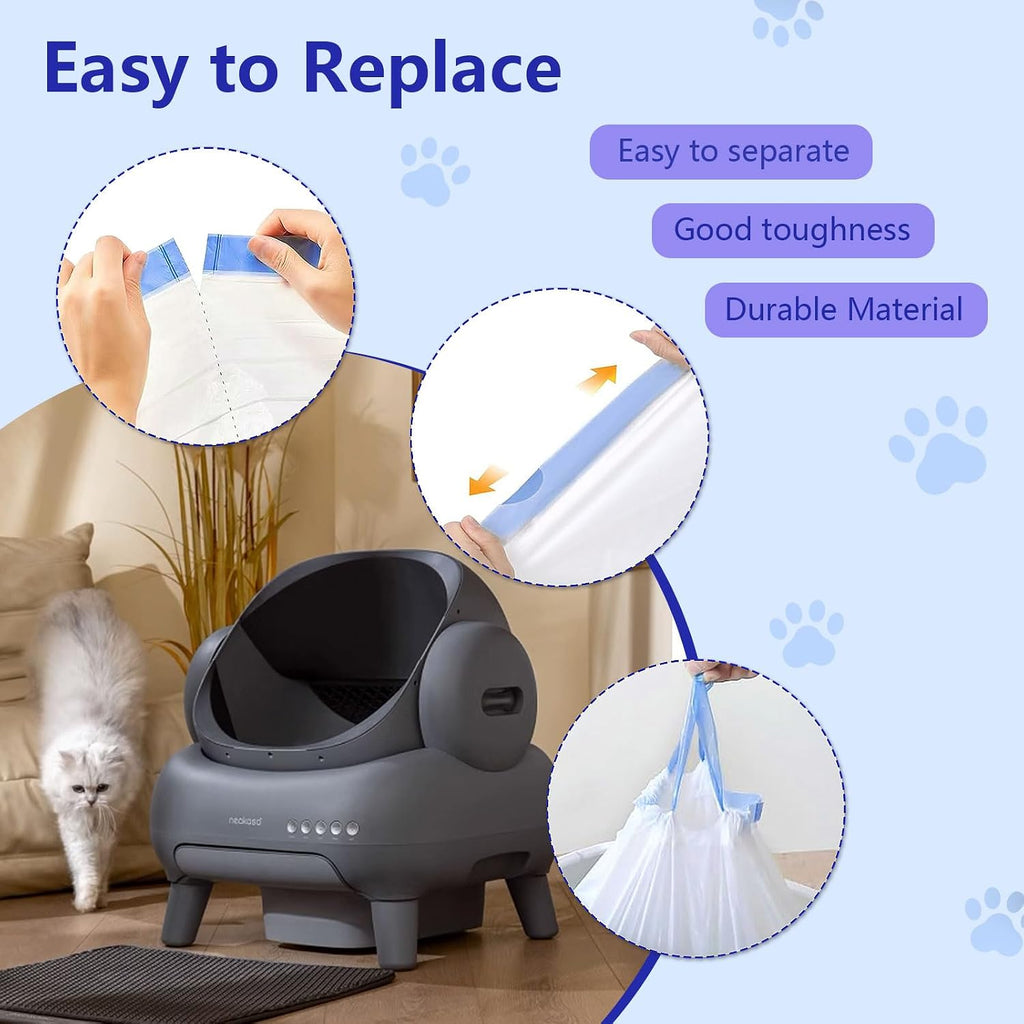 High density polyethylene cat litter bags showing secure leak proof bottom seal.