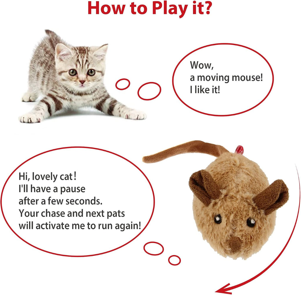 Gigwi automatic cat toy mouse resting on a flat hard floor