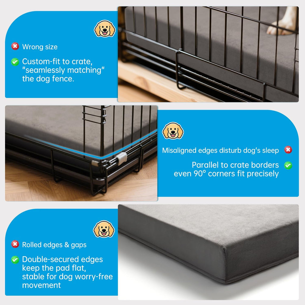 High-resilience foam detail for dog crate pad