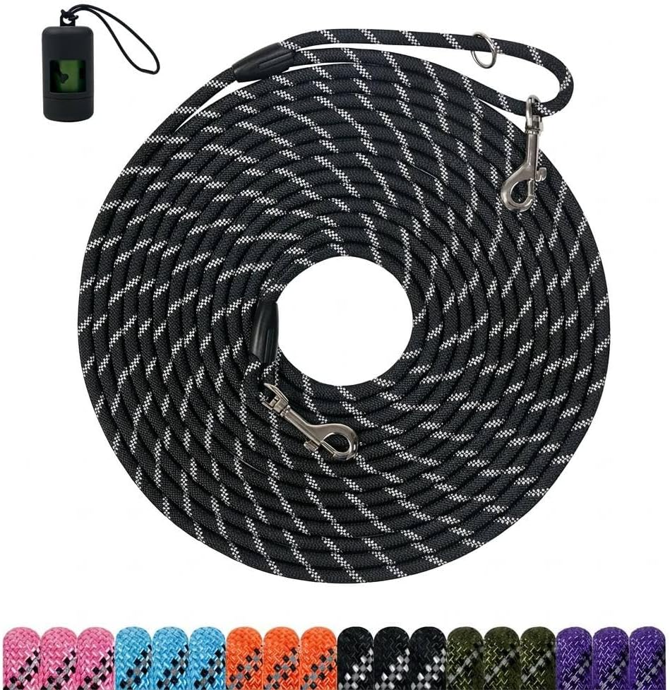 Tairro long dog training leash heavy duty reflective rope front view