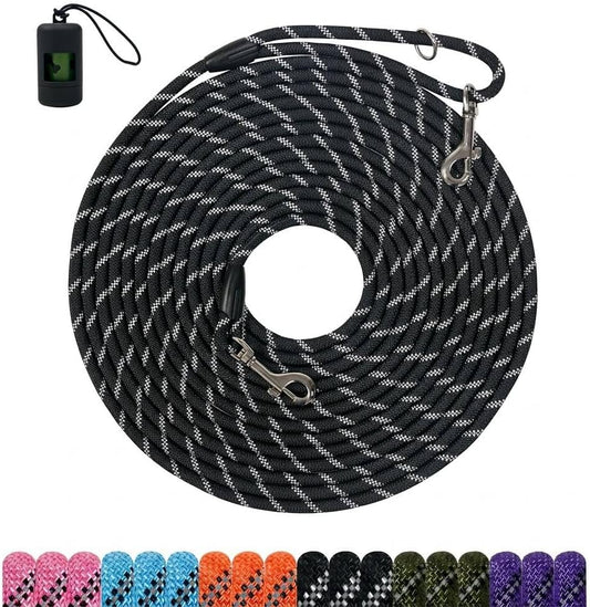 Tairro long dog training leash heavy duty reflective rope front view