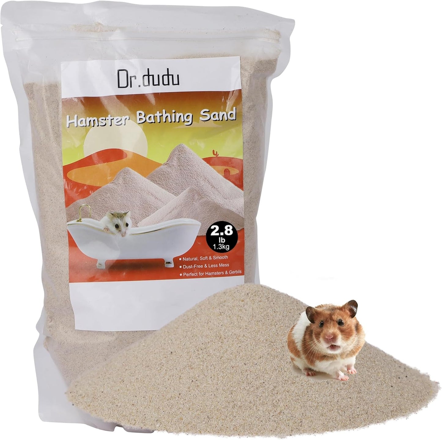 DR.DUDU Hamster Bath Sand, 2.8lb Dust Free Desert Sand or Potty Litter Sand for Hamster Chinchillas Gerbil Syrian Mice Small Animals (White) - Image 11