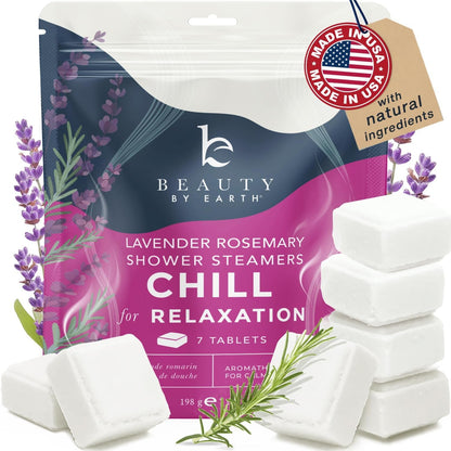 Beauty by Earth Lavender Rosemary shower steamers front view packaging