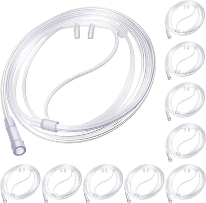 Anglechic 10 pack adult oxygen nasal cannula front view sterile packaging.