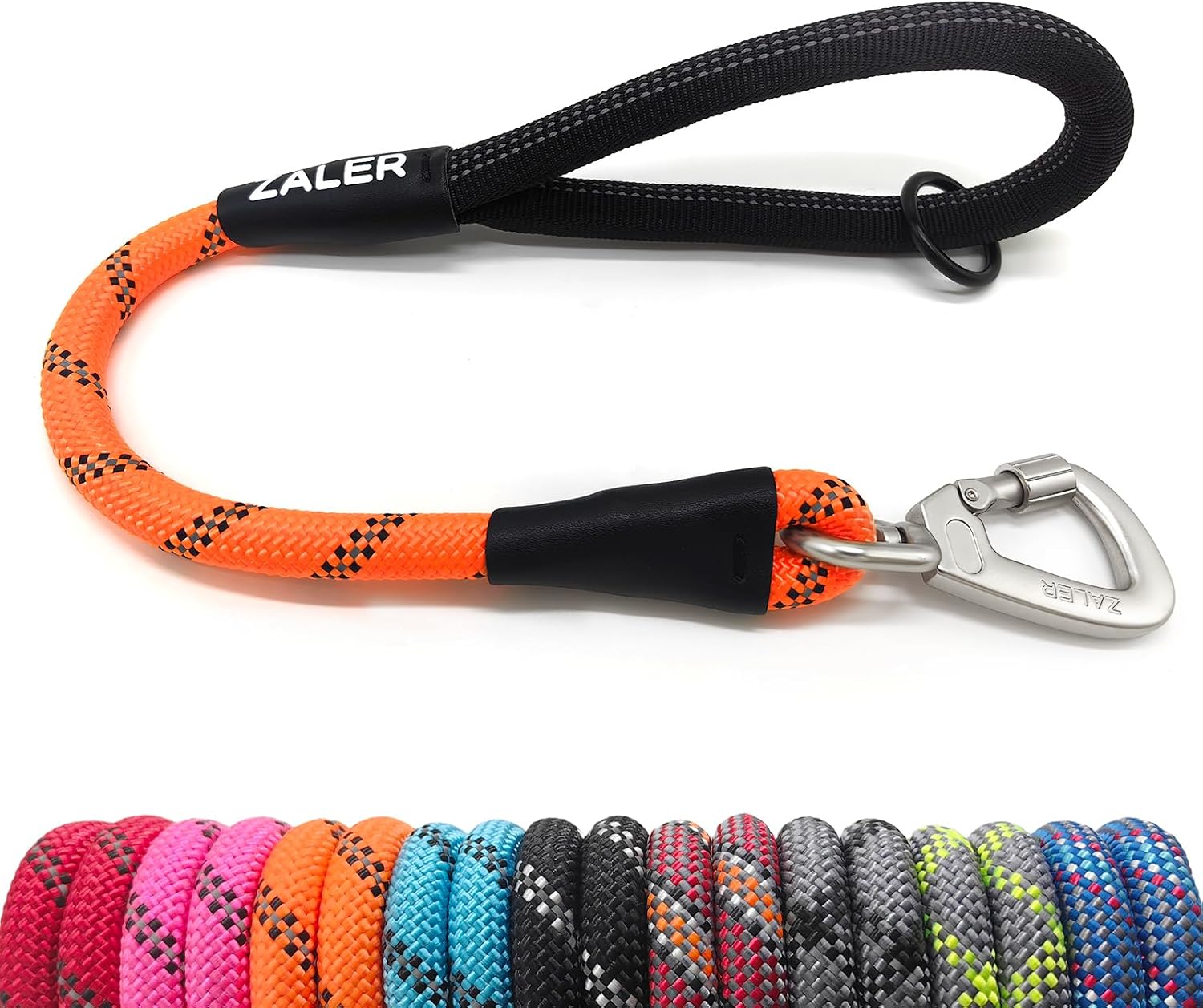 ZALER Short Dog Leash, 18 Inches Rope Traffic Leashes for Dogs, Reflective Dog Lead with O-Ring, Heavy Duty Pet Leash for Large and Medium Dogs (18'' Black) - Image 10