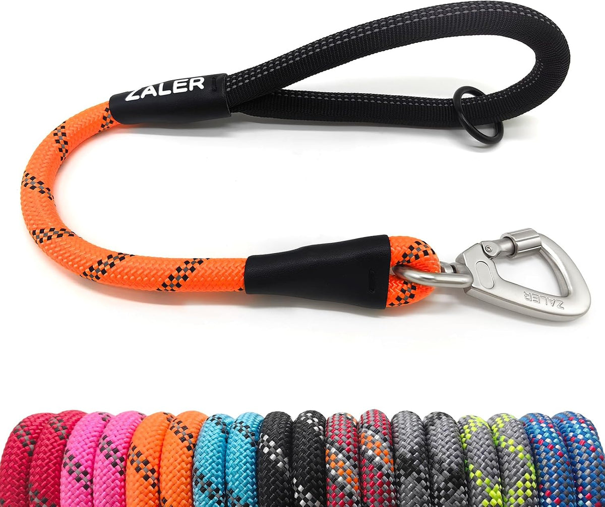ZALER Short Dog Leash, 18 Inches Rope Traffic Leashes for Dogs, Reflective Dog Lead with O-Ring, Heavy Duty Pet Leash for Large and Medium Dogs (18'' Black) - Image 10