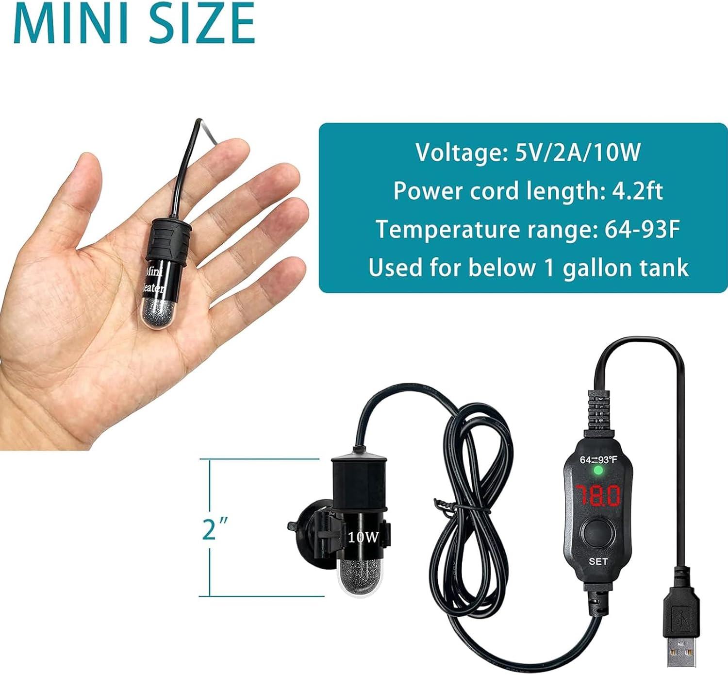 Auomii aquarium heater external temperature controller display