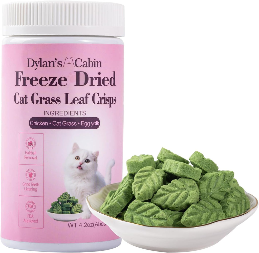 Dylan's cabin Cat Grass Teething Cube Treats - Natural Freeze Dried Edible Cat Chew Toy for Teeth Cleaning and Hairball Removal(80g) - Image 14