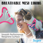 Reflective trim cat harness set for safe nighttime walking