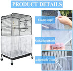 Asocea bird cage seed guard installed on a round cage