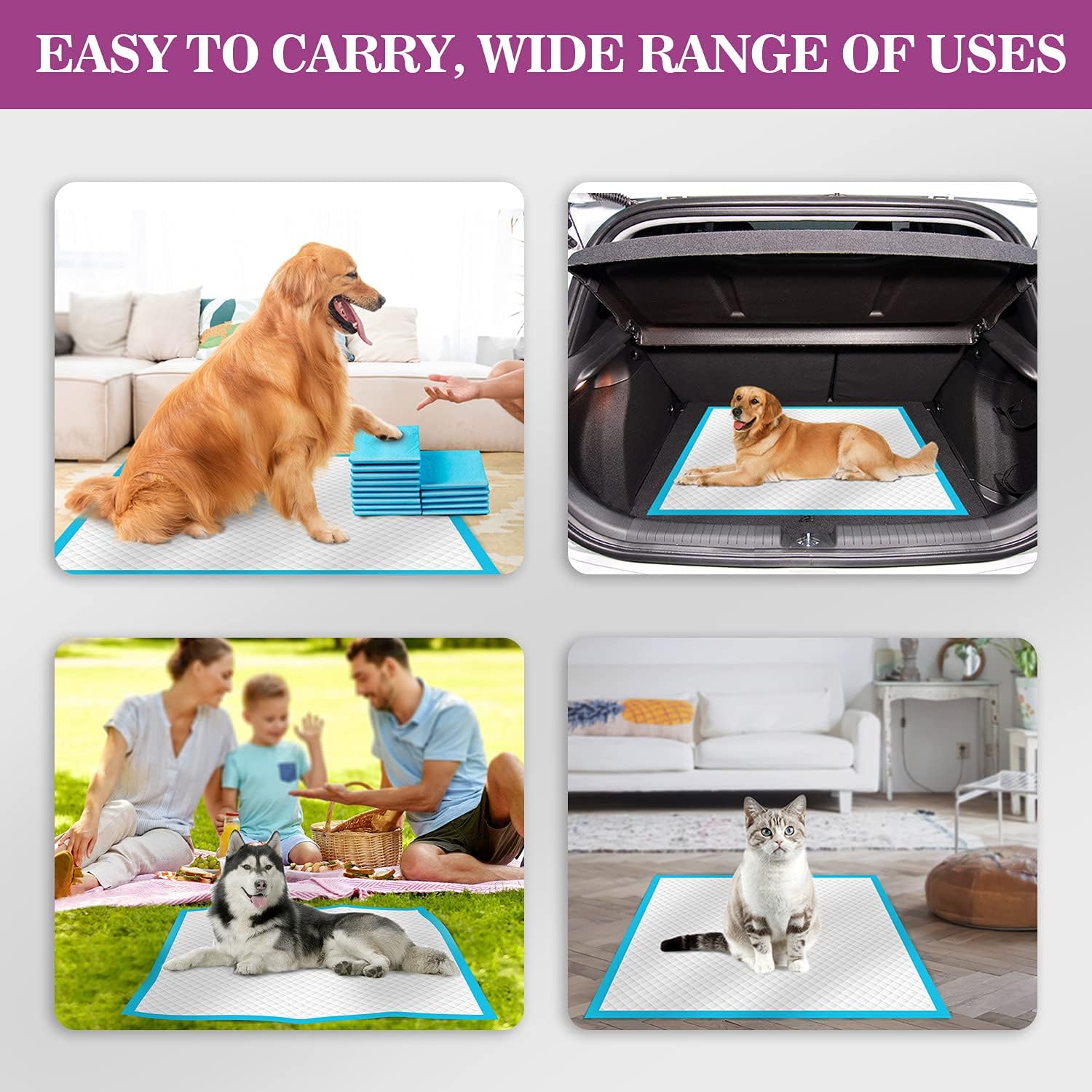 IMMCUTE dog training pads forty count packaging details