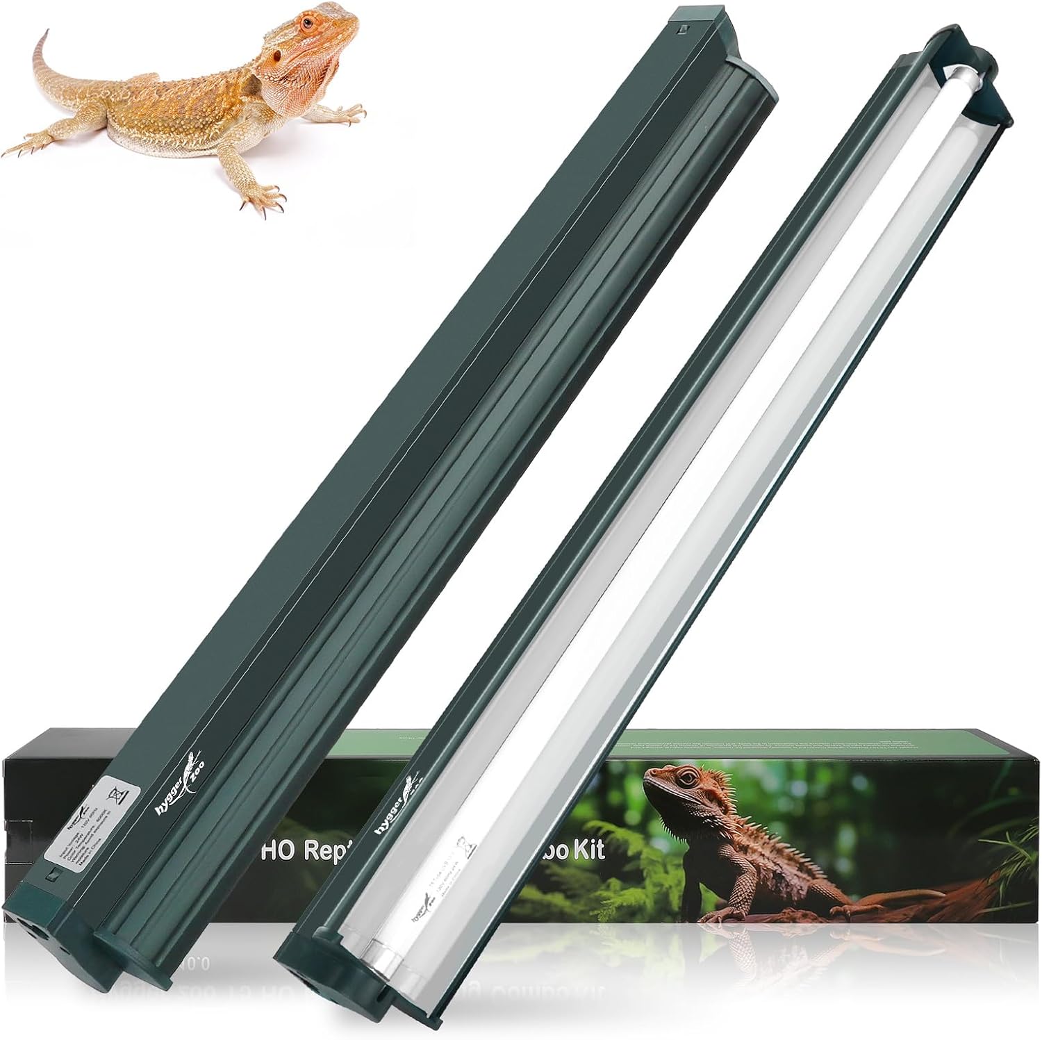 T5 Reptile Light Fixture Combo Kit 24W Light Fixture Reptile Terrarium Hood 10.0 UVB Light Bulb Fluorescent Tube Ideal for Tropical and Deserts Such as Bearded Dragon Lizards and Tortoises - Image 10