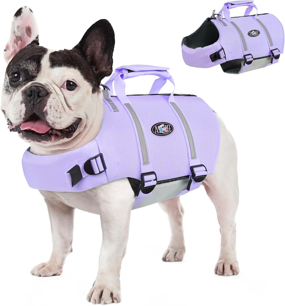 AOFITEE Dog Life Jacket, High Flotation Dog Life Vest for Swimming, Reflective Medium Dog Swimming Vest, Adjustable Dogs Swimsuit Lifesaver with Zipper and Rescue Handle for Small Medium Large Dogs - Image 9
