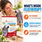 UnRuffledRx FeatherUp product container with scoop illustration
