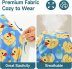 XPUDAC cartoon print puppy clothes being worn by a small cat lounging comfortably