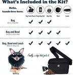 Puppington 3-in-1 Crossbody Dog Walking Bag & Treat Pouch with Matching Planet Safe Poop Bags & Built-In Dispenser - Dog Mom Gift for Puppy Training with Zippered Pockets (Onyx Black) - Image 9