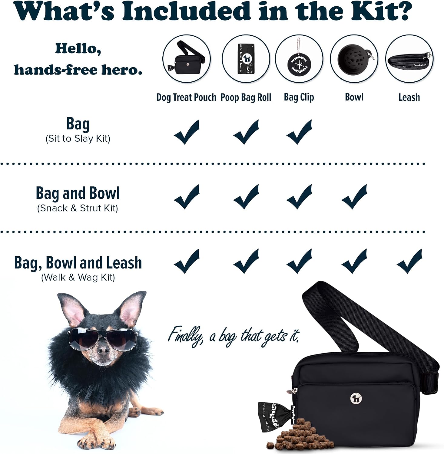 Puppington 3-in-1 Crossbody Dog Treat Pouch for Pet Training - Compostable Poop Bags, Built-In Poop Bag Dispenser, Slow-Feeding Travel Dog Bowl & Reflective Leash - Dog Walking Bag (Onyx Black) - Image 9