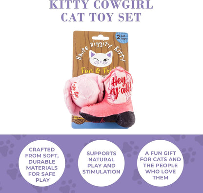 Haute Diggity Kitty durable Western theme kitten toys side view