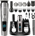Brightup All In One Cordless Beard Trimmer front view with LED digital display activated.