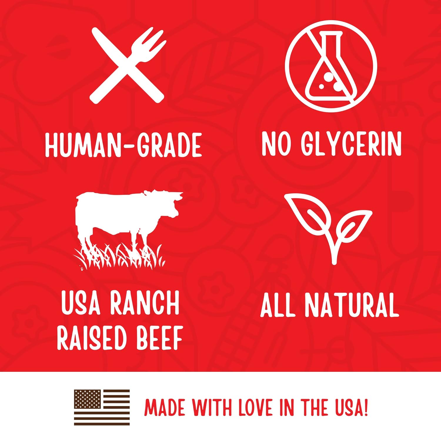 Back of Full Moon dog treat package with ingredients