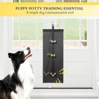 Side view of HeNdShe puppy potty training bell with scratch guard