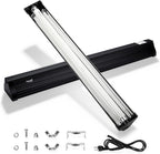 Hygger Zoo reptile light fixture side angle perspective highlighting the slim profile layout.