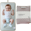Lily Miles portable diaper changing pad in soft sand color front view