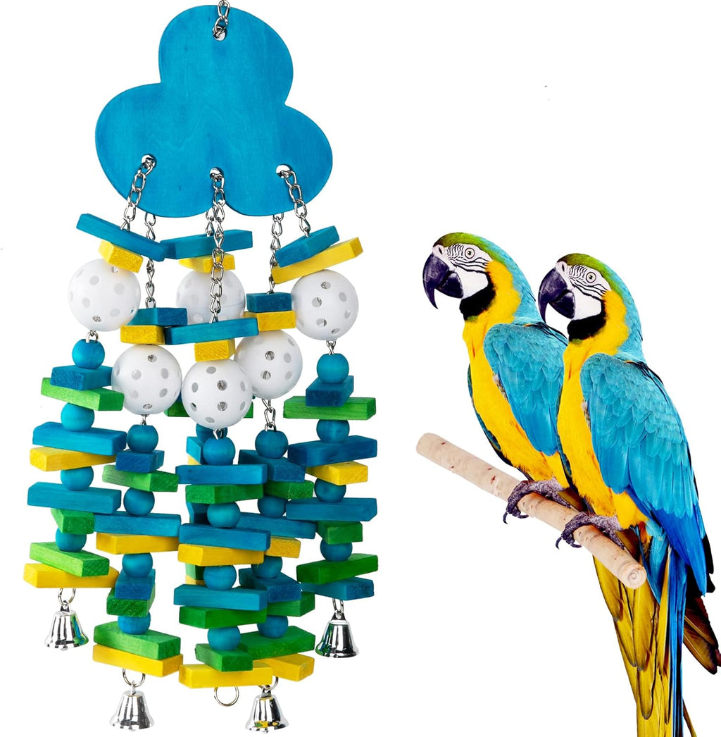 Variety of shapes and textures on Mewtogo large bird parrot toy