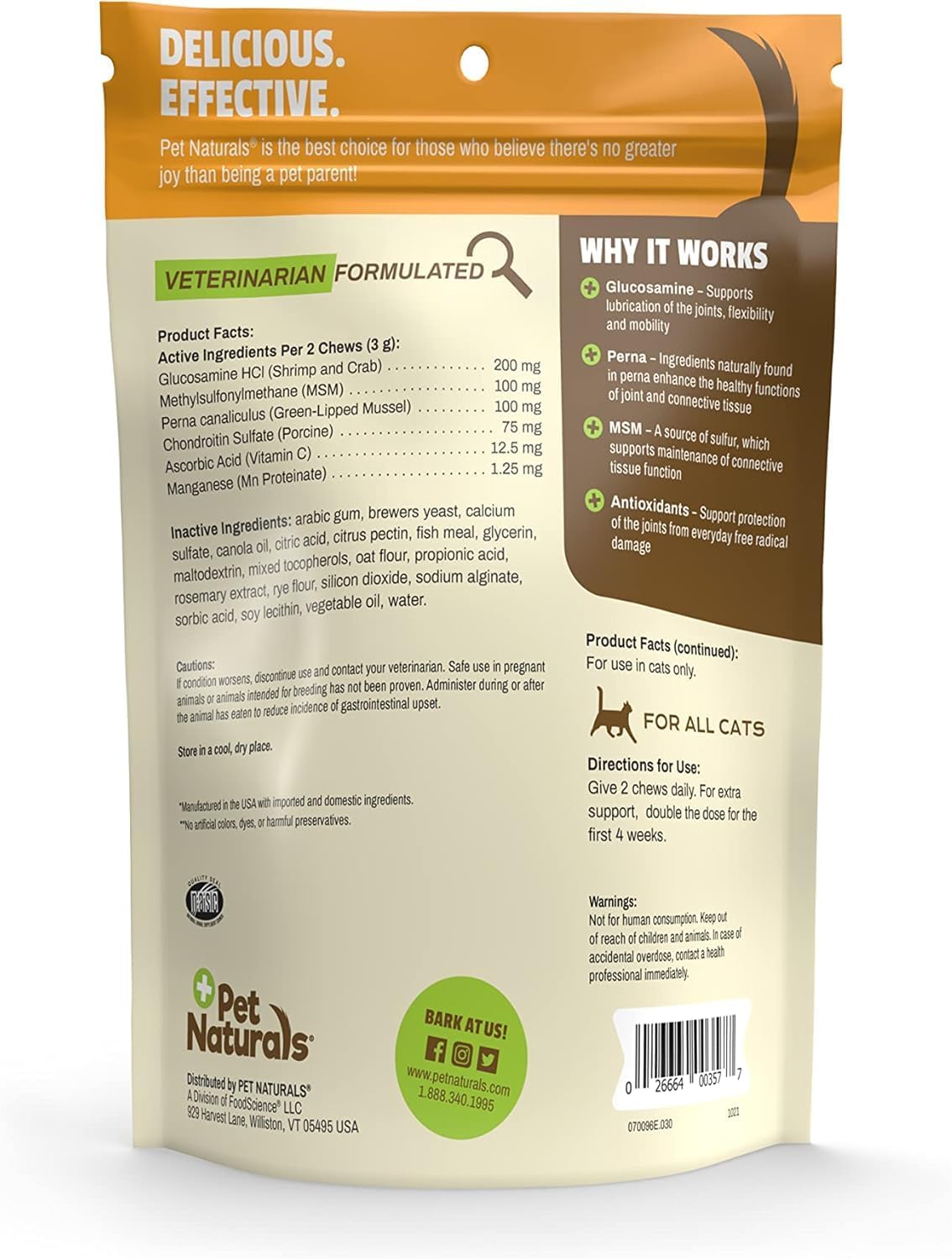 Pet Naturals supplement tub with clear 160 chews label