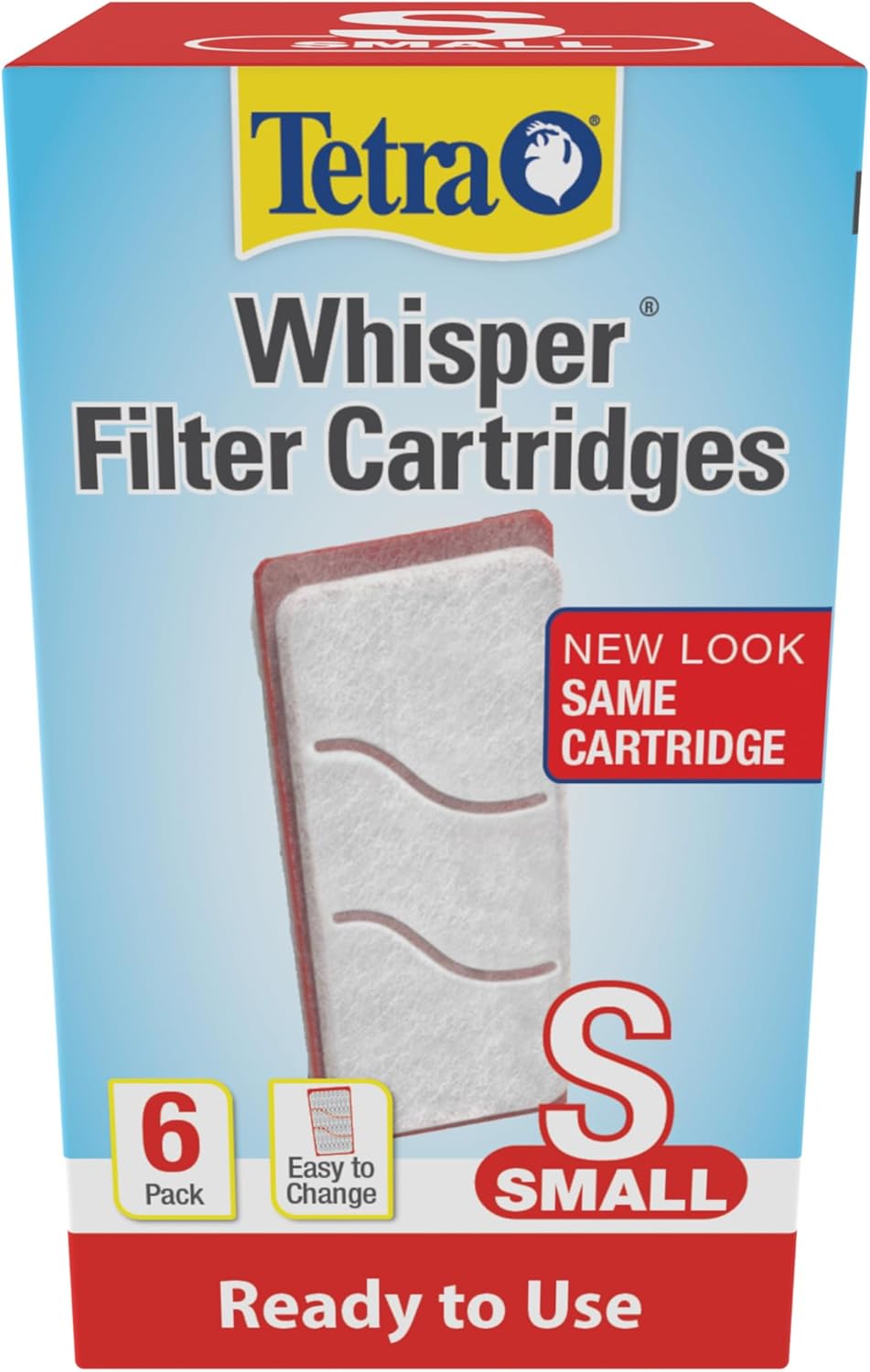 Tetra Whisper small aquarium filter cartridges six count packaging front view.