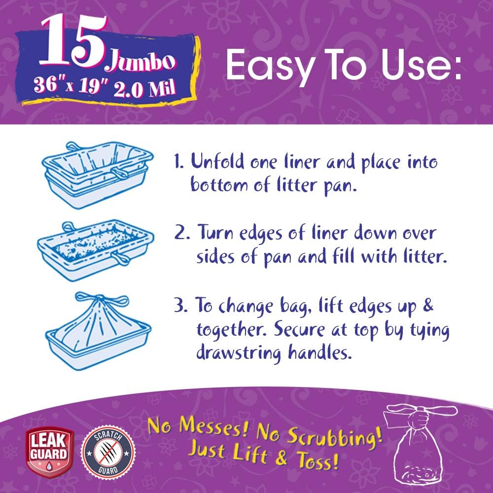 Fresh Kitty fifteen count cat litter bags open view