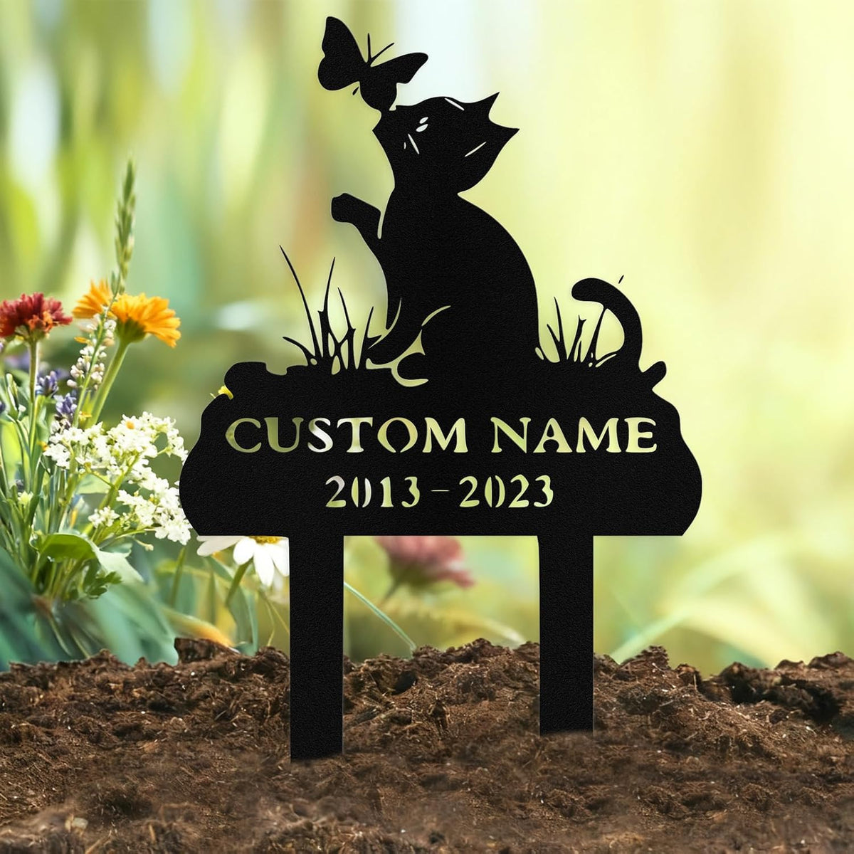 Custom Sleeping Cat Grave Marker Outdoor, Personalized Metal Cat Memorial Grave Stake with Name and Date, Outdoor Waterrproof Cats Memorial Plaque - Image 13