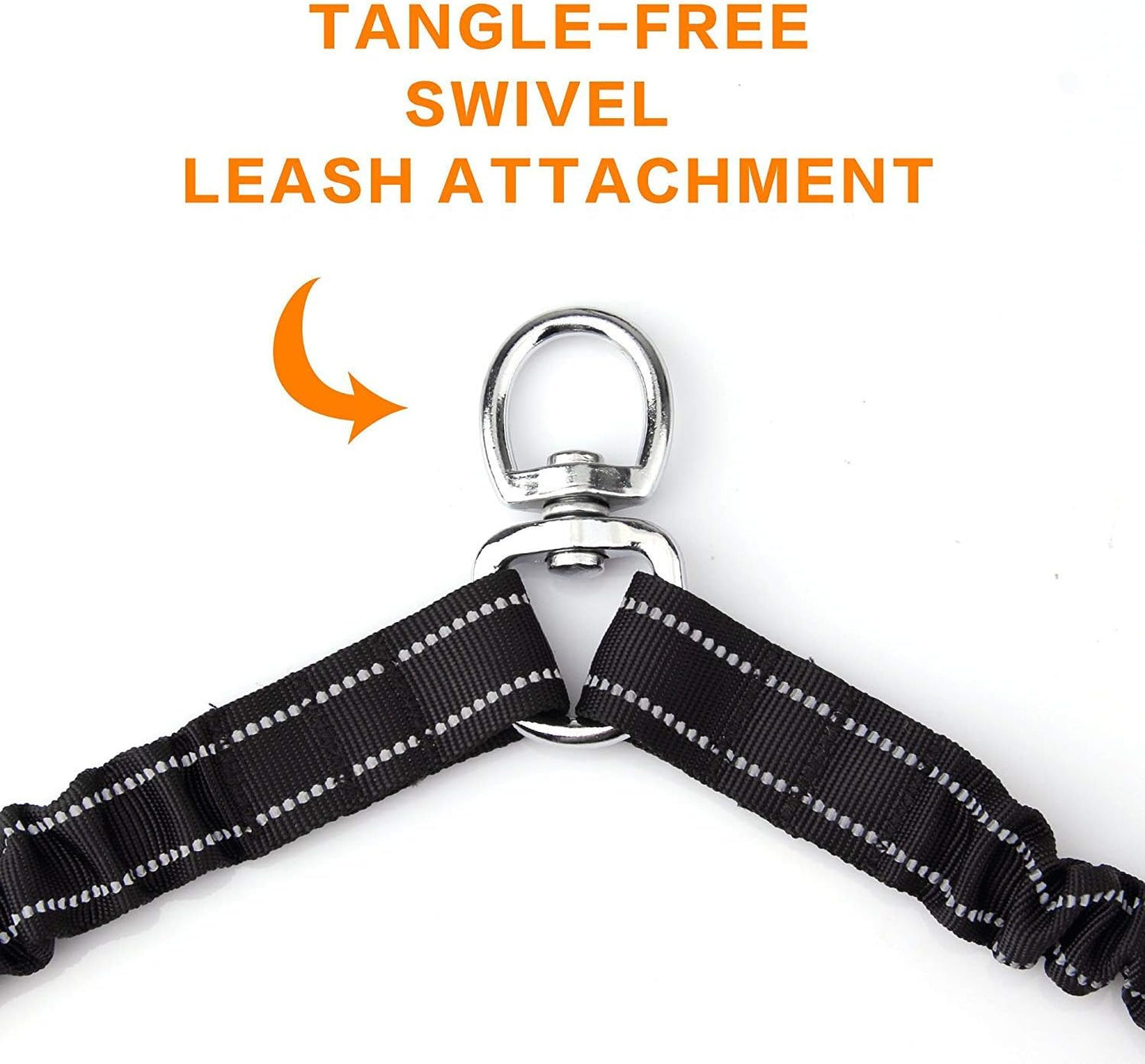 VANVENE two dog leash attachment showing the premium metal rotational clip