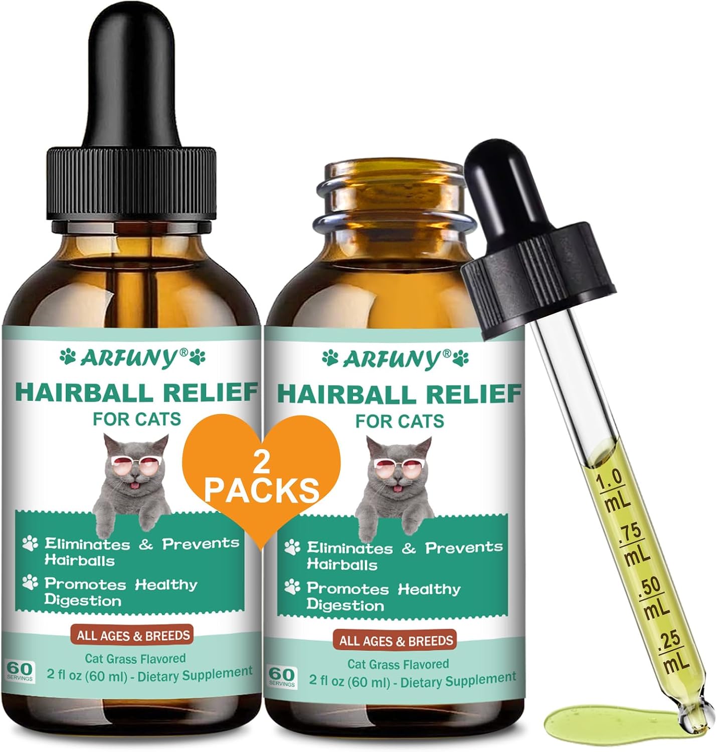 Hairball Treatment for Cats - Cat Hairball Remedy - with Natural Ingredients & Vitamins - Kitten Furball Treatment - Supports Skin & Coat, Digestion - Cat Grass Flavor - Image 9