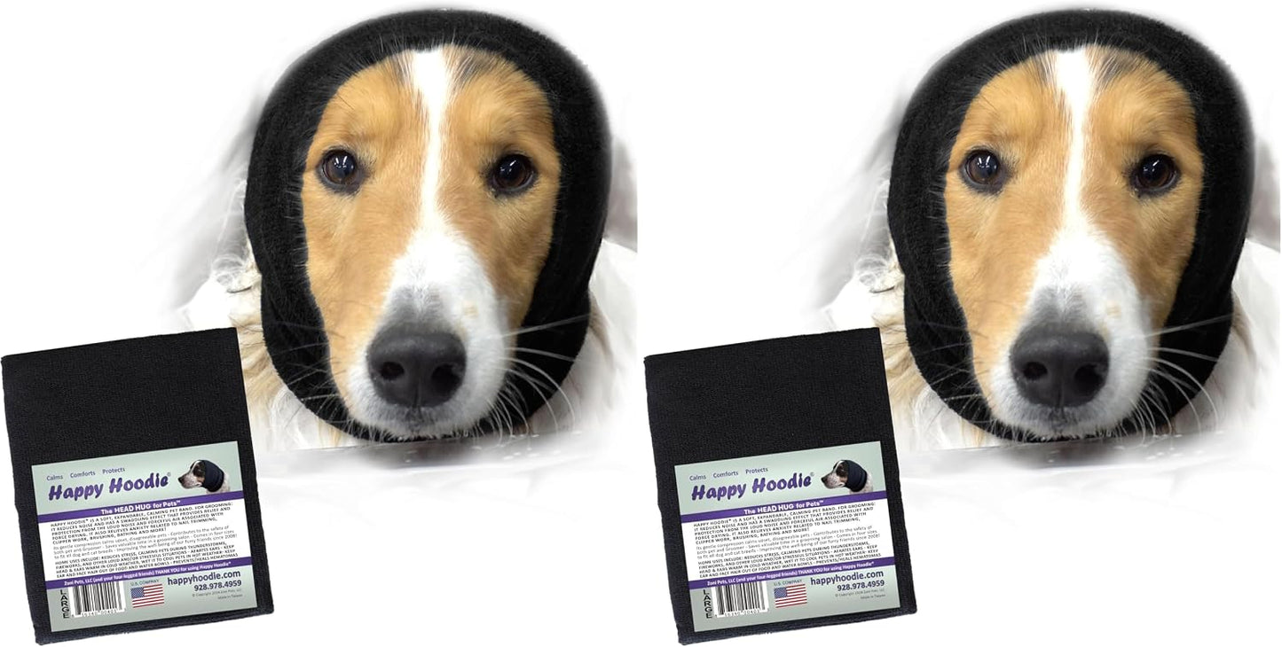 Happy Hoodie The Original Dog & Cat Calming Band - American Brand - Anxiety Relief/Noise Protection - Grooming - Thunder - Fireworks (Large, Black) - Since 2008 - Image 13
