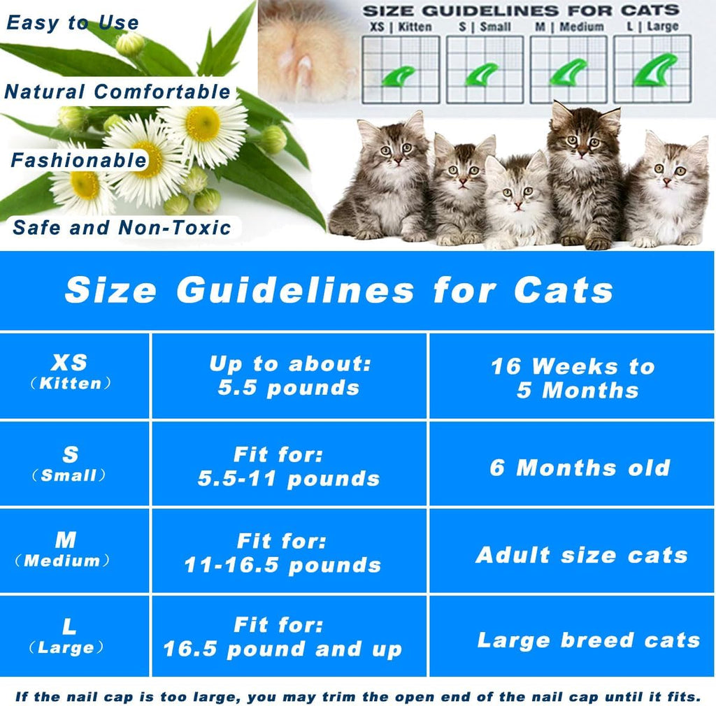 THE DDS STORE VICTHY blue cat nail covers being measured for fit on a kitten paw