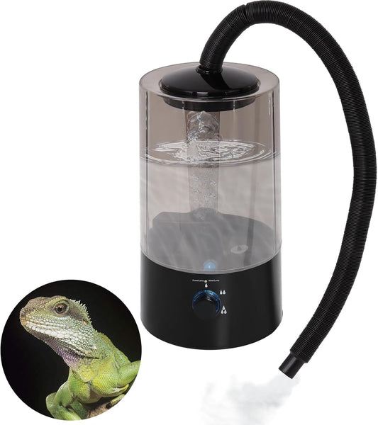 Hoqqf 4 Liter Reptile Humidifier Fogger front view with hose