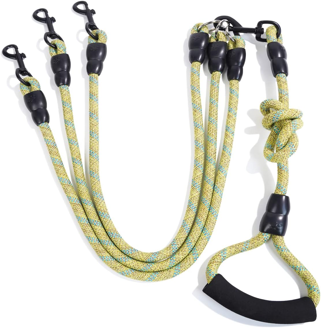 3 Dog Leash - Padded Handle, 360 degrees Swivel Multiple Dog Leash No Tangle, Lead for Medium Large Dogs, Walking & Training Double Dogs (Purple Green) - Image 12
