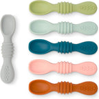 Simka Rose silicone baby spoons six pack front view for infant feeding