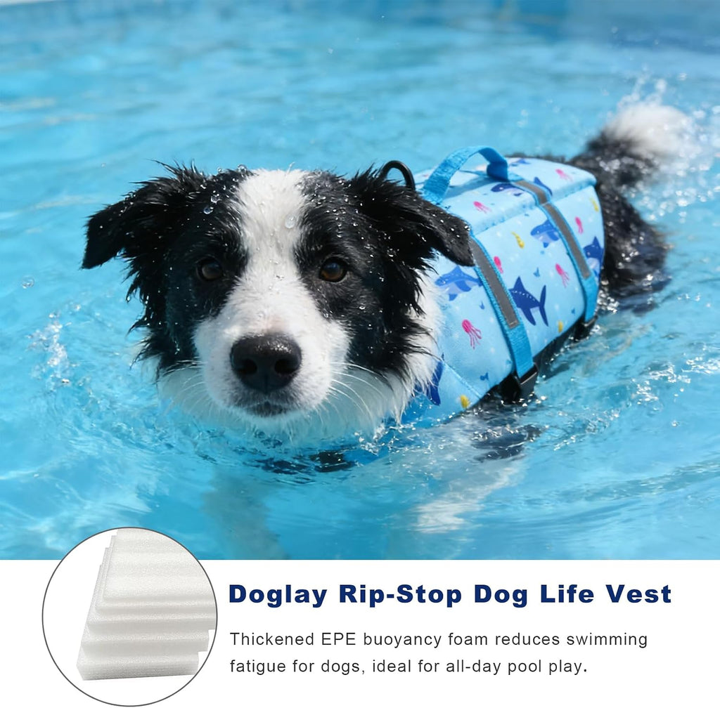 Doglay Dog Life Jacket, Dog Life Vest for Swimming Boating, Adjustable Puppy Life Jacket with Reflective Stripes, Superior Buoyancy Pet Swimming Vest for Small Medium and Large Dogs - Image 11