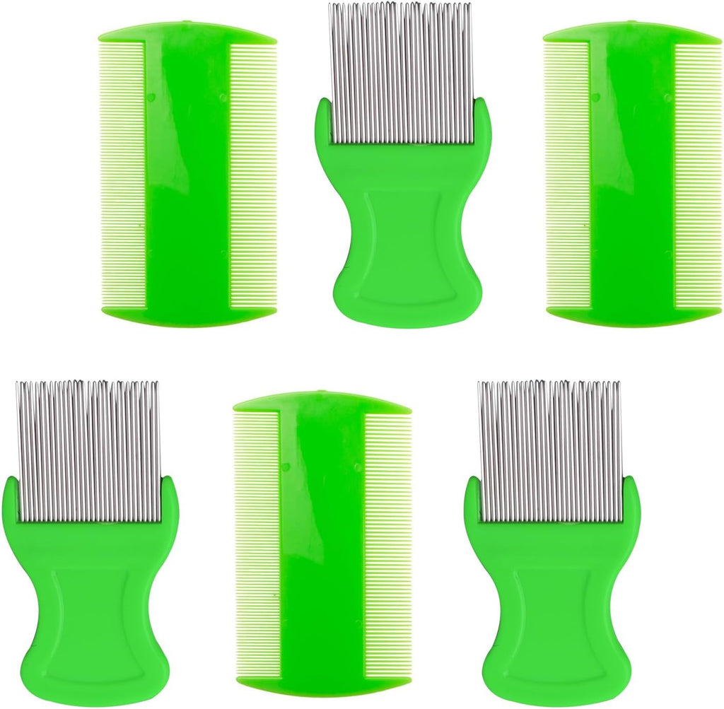 HESSION 6 Pack Flea Lice Combs Removal Dandruff Comb with Metal Teeth Double Sided Fine Combs Metal Teeth Flea Lice Combs for Pets Kids Adults (Random) - Image 11