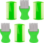 HESSION 6 Pack Flea Lice Combs Removal Dandruff Comb with Metal Teeth Double Sided Fine Combs Metal Teeth Flea Lice Combs for Pets Kids Adults (Random) - Image 11