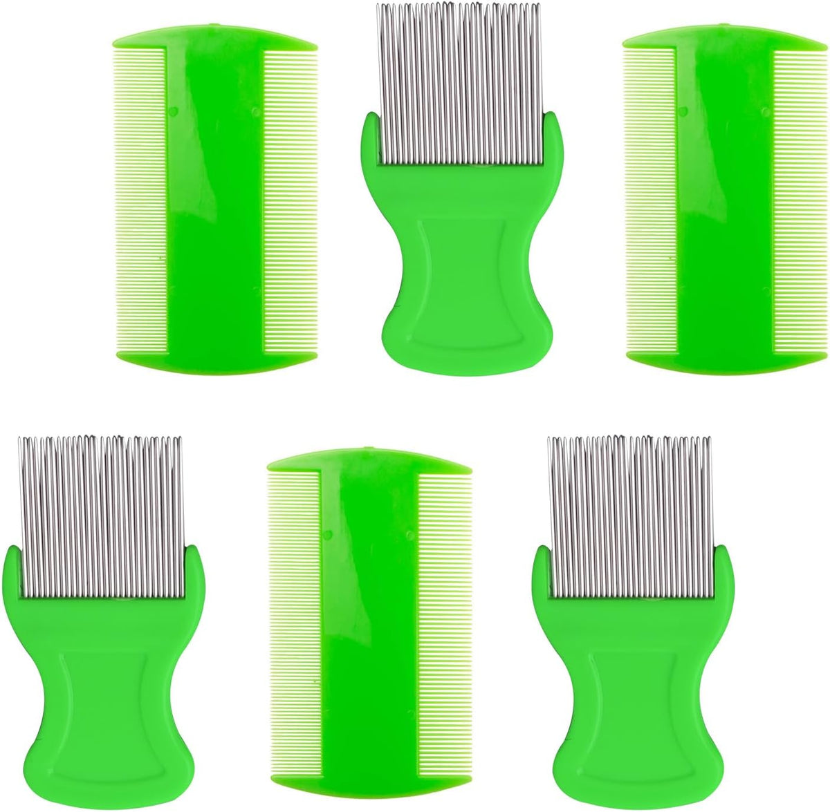 HESSION 6 Pack Flea Lice Combs Removal Dandruff Comb with Metal Teeth Double Sided Fine Combs Metal Teeth Flea Lice Combs for Pets Kids Adults (Random) - Image 11