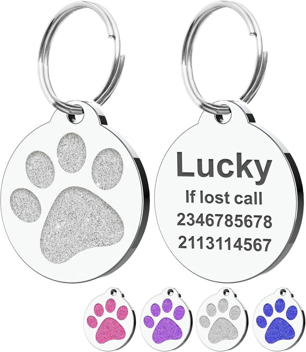 Dog Tags Personalized for Pets Dog Name Tags Personalized Dog Tag Engraved with Any Name & Text Custom Dog ID Tags Glitter Bone ID Tag for Puppy Cat (Pink S, Bone) - Image 10