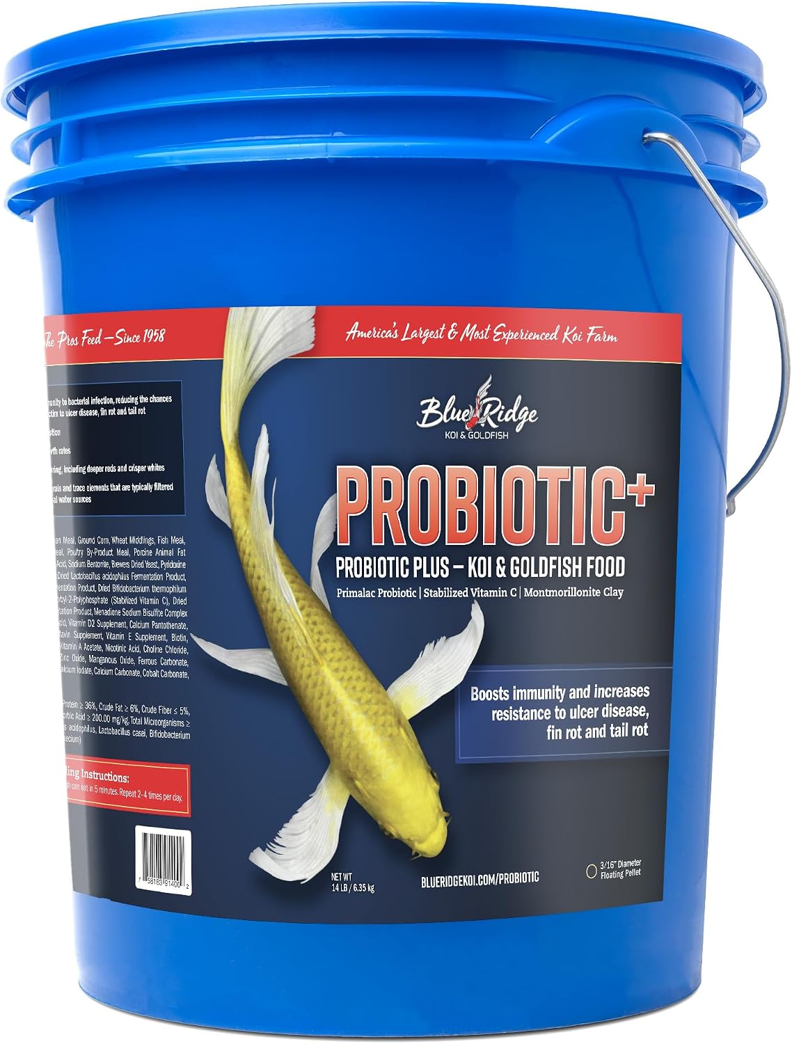 Blue Ridge Fish Food 5lb, Probiotic Plus 3/16" Floating Pellet, Koi Goldfish Food - Image 10