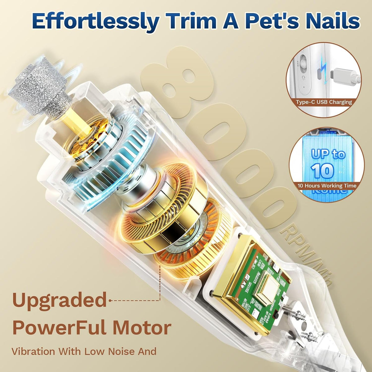 Detachable protective guard wheel on the rotary diamond bit dog grinder.