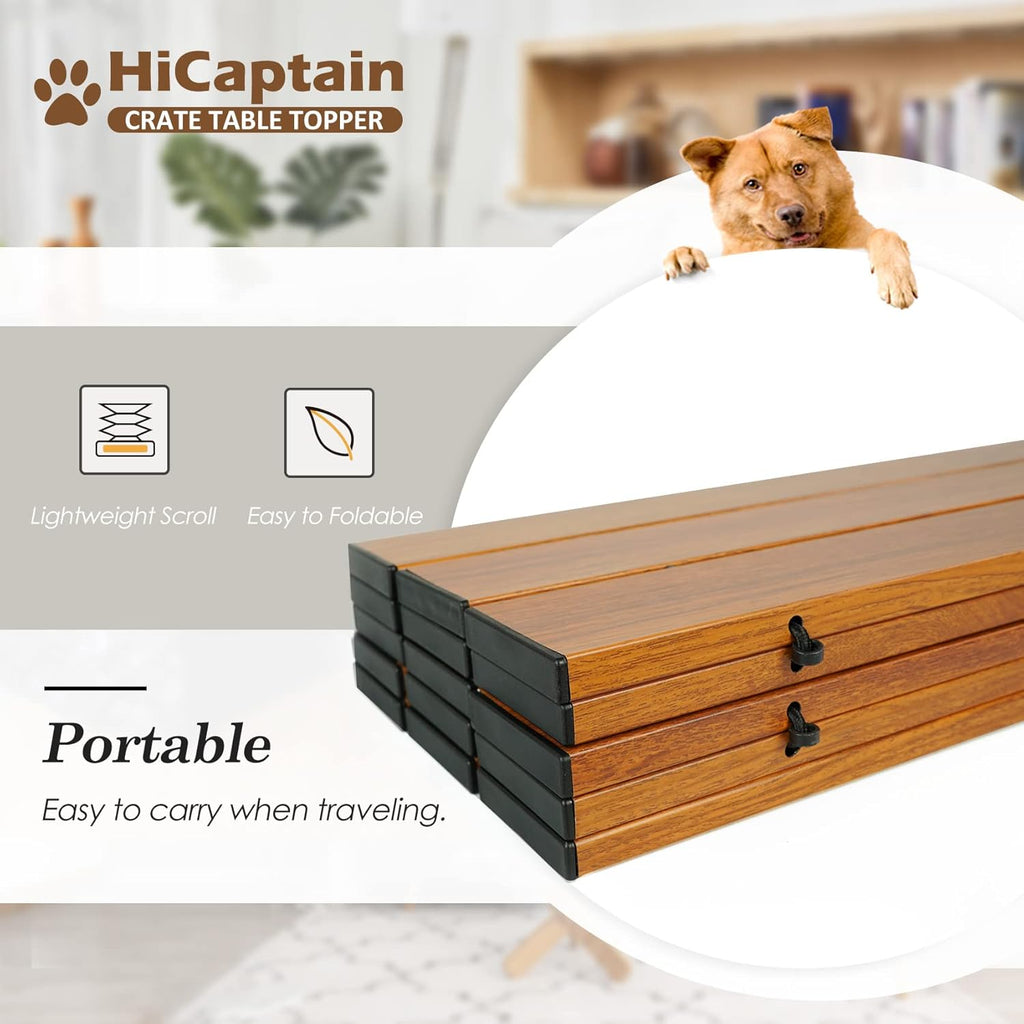 HiCaptain decorative pet crate wood shelf displaying home decor items in a living room